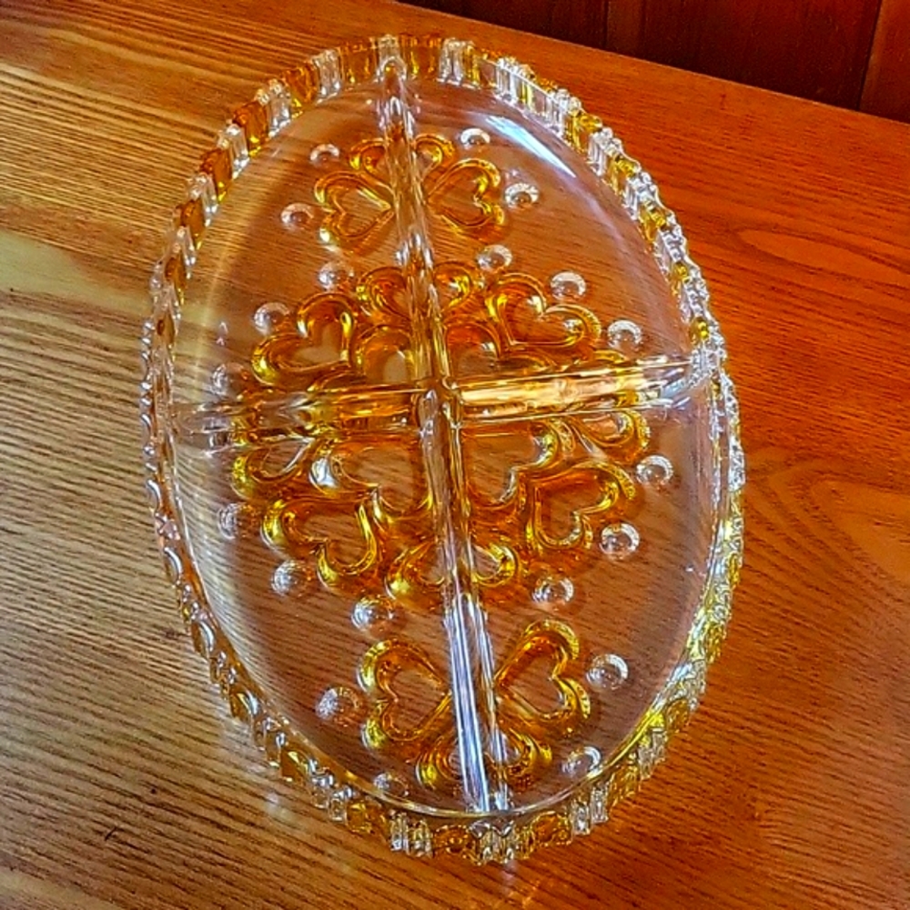 MCM Walther Glass Cabaret Crystal Divided Serving Dish